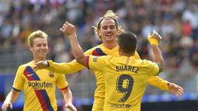 Watch the goals as Griezmann, Messi & Suarez all get on scoresheet for Barcelona for first time (VIDEO)