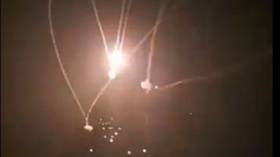 Flashes light up night sky as rockets from Gaza are intercepted by Israel’s Iron Dome system (VIDEO)