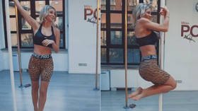 Watch Italian football presenter mastering pole-dancing moves to imitate Jennifer Lopez in stripper movie ‘Hustlers’ (VIDEO)