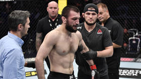 Moscow upset: Khabib consoles devastated cousin Abubakar Nurmagomedov after shock first-round defeat on UFC debut (VIDEO)