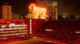 Greatest football display ever? Argentinian club use jaw-dropping giant holographic lion to mark return to stadium (VIDEO)