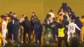 Fist fight: Violent brawl breaks out at Russian football game after final whistle  (VIDEO)