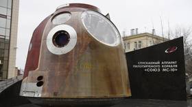 Soyuz capsule that saved crew from tumbling rocket is turned into monument (PHOTOS)