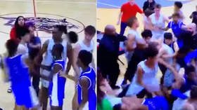 Post-match handshake turns into INSANE mass brawl at high school basketball game (VIDEO)