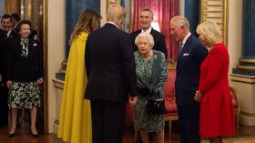 Princess Anne shrugs as Queen gestures to come greet the Trumps in comical viral video