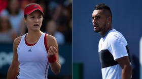 'Good company': Tennis bad boy Nick Kyrgios reveals pic of Eugenie Bouchard in his VIP box – before getting close to her SISTER