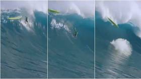 WATCH: Surfer suffers terrifying wipeout at Jaws Big Wave Championships in Hawaii