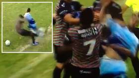 'Got the ball, ref!' Fans joke online after seeing violent foul in Argentinian lower-division game (VIDEO)