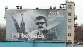 Stalinator will be back: Soviet dictator posing as iconic Schwarzenegger character winks at climate-saving plant