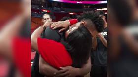 Miami Heat guard Chris Silva bursts into tears after surprise reunion with mother for first time in three years (VIDEO)