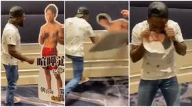 'Unbelievable stuff': Manel Kape EATS opponent's cardboard cutout at weigh-in... before winning RIZIN title showdown (VIDEO)