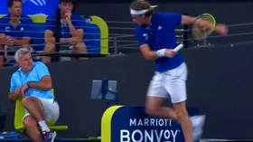 Tsit hits the fan: Stefanos Tsitsipas INJURES HIS OWN FATHER & gets telling off from mom during epic on-court meltdown (VIDEO)
