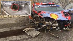 'I'm happy to be alive': Rally driver champion escapes death after HORROR 115mph smash sends car flying off mountain (VIDEO)