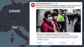 'Go back to school and look at the map!' Twitterati hammer CNN as it draws non-existent SHARED border between Germany & Italy