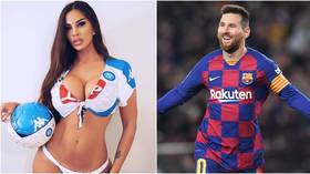 Strong up front: TV stunner Floriana Messina shows support as Napoli welcome Messi & Barcelona for Champions League clash (PHOTOS)