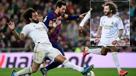 ‘He’s celebrating like he scored!’ Fired-up Marcelo goes wild after tackling Messi as Real down Barcelona in El Clasico (VIDEO)