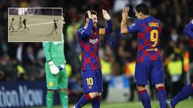 WATCH: Sons of Lionel Messi and Luis Suarez tear it up just like their dads in Barca kids game
