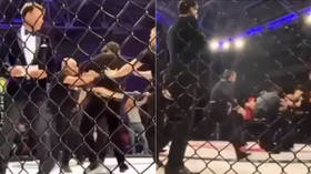 Infuriated MMA fans beat referee after disagreeing with his decision over winner (VIDEO)