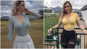 'I'm ECSTATIC': Golf starlet Bella Angel thrills fans in tight outfit on Instagram as she pitches up to swing with the stars again