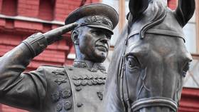New statue of WWII hero Marshal Zhukov near Red Square stuns Muscovites, but officials say it's temporary