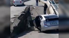 Driver in Russia's remote FAR EAST films bridge COLLAPSING under him (VIDEO)