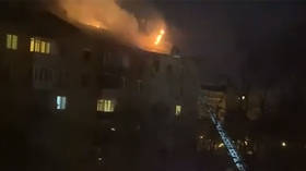 More than 100 people evacuated from apartment block in Moscow as it is ravaged by blaze (VIDEO)
