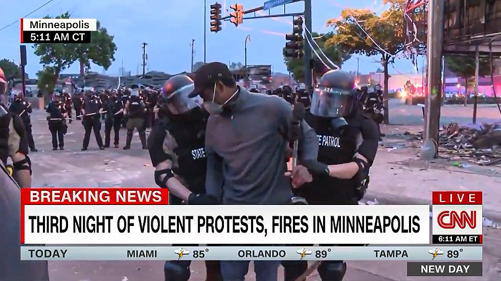 WATCH CNN crew ARRESTED during LIVE BROADCAST covering unrest in ...