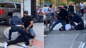 NYPD officer brandishes taser, tackles and strikes bystander during social-distancing bust (VIDEO)