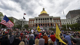 Hundreds protest coronavirus lockdown at Massachusetts State House after reopening delayed for two weeks (PHOTOS & VIDEOS)