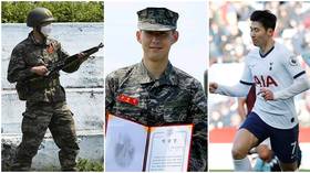 Son of a gun: Spurs striker Son Heung-min signs off with 'top performer' prize after completing military training in South Korea