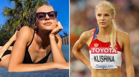 Sizzling in the sun: Sunbathing Russian track and field star Daria Klishina tops up with Vitamin D by the pool in Florida (PHOTOS)