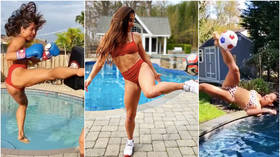 Poolside punching & kung fu kicks - Meet pro footballer & part-time fighter Danielle Schulmann (PHOTOS)