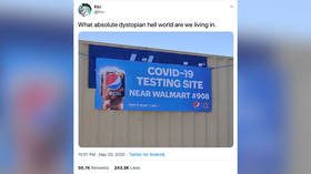 ‘Dystopian hell world’: Walmart & Pepsi blasted for ‘Covid-19 testing site’ promotional banner