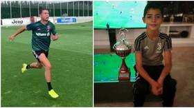 Nice Ron, son: Cristiano Jr shows speed as he sprints after dad ahead of Juventus comeback (VIDEO)