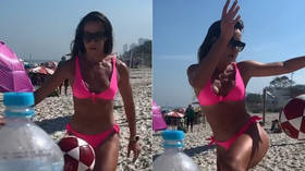 Brazil’s 'Queen of the Beach' performs 'Bottle Cap Challenge' using only a FOOTBALL (VIDEO)