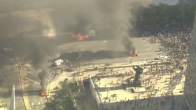 Police cars set ABLAZE near Philadelphia City Hall as protest erupts into violence & vandalism (VIDEOS)