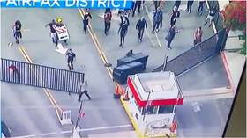 WATCH enraged protesters breach CBS studio gates in Los Angeles