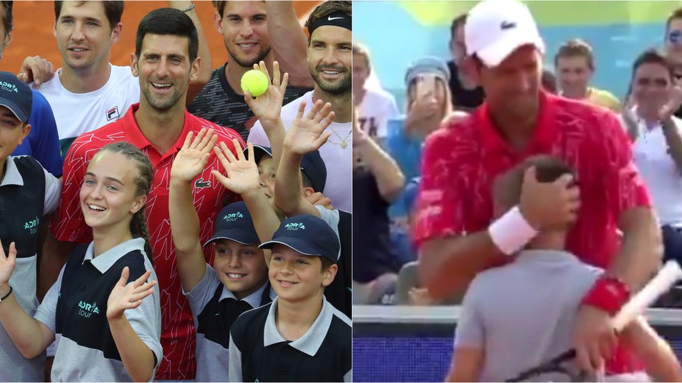 Points scoring WATCH ball boy get the better of Novak Djokovic as pair