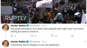 ‘It’s Ruptly, I’m not tweeting it’: Yahoo WH correspondent ridiculed for not sharing LIVESTREAM from protest because it’s RUSSIAN