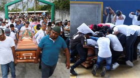 Football prodigy who was SHOT DEAD scores goal from the grave as Mexican mourners bundle coffin in BIZARRE stunt (VIDEO)