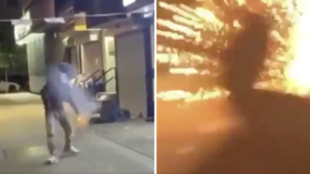 Shocking VIDEO shows laughing man throwing huge firework at sleeping homeless person in Harlem (DISTURBING)