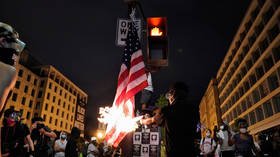 Trump demands action against ‘lowlifes’ after American flag goes up in flames near White House (VIDEOS)