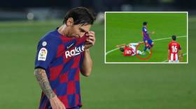 'The most protected player in the world': Fans fume as Messi escapes red card for SECOND game in a row after nasty STAMP (VIDEO)