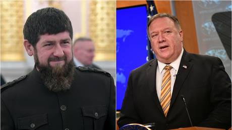 © (L) Chechen leader, Ramzan Kadyrov / Sputnik / Maksim Blinov; (R) US State Secretary Mike Pompeo / Reuters / Mangel Ngan