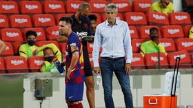 Barcelona boss Setien insists job ISN'T UNDER THREAT despite dropping MORE points in La Liga race on milestone night for Messi