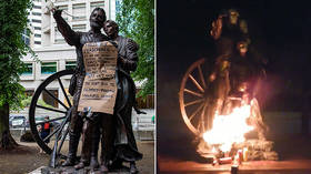 Vandals spray-paint and BURN Portland’s ‘Promised Land’ statue (VIDEOS)