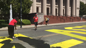 ‘Keep this s**t in f**king New York’: California woman faces vandalism charges after VIDEO shows her painting over BLM mural