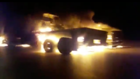 ‘US military supply convoy’ attacked & torched in Iraq (VIDEO)
