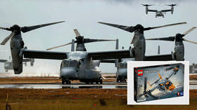 Lego cancels toy V-22 Osprey kit after accusations of promoting military gear and ‘funding arms companies’