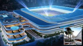 'It's a cruise ship': Football club asks public to support lavish stadium plan featuring sky-high open-air SWIMMING POOLS (VIDEO)